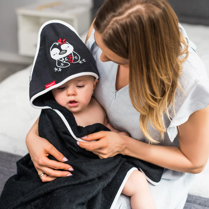 Babyono Βρεφικό Μπουρνούζι Κάπα Μαύρο