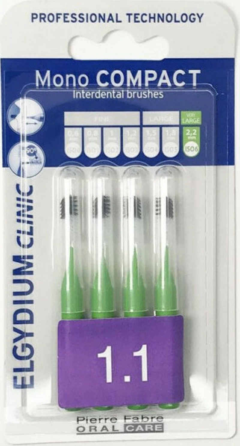 Elgydium Clinic Mono Compact 1.1mm Πράσινο 4τμχ