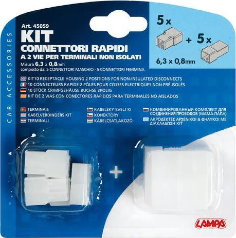Lampa Kit10 Receptacle Housing 2 Positions for Non-Insulated Disconnects
