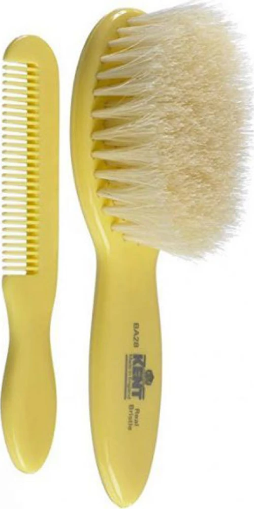 Kent Hairbrush & Comb Baby Set Yellow