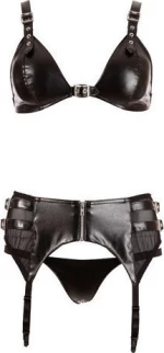 Imitation Leather Lingerie Set