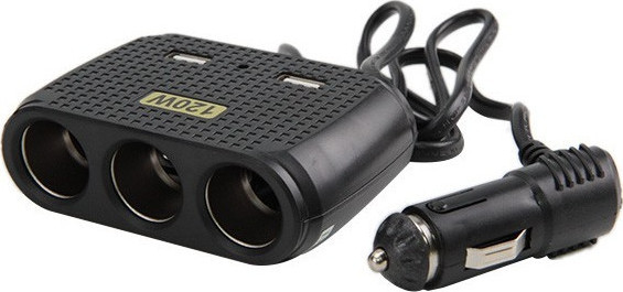 Πολύμπριζο Αυτοκινήτου Με 3 Εξόδους Και Usb 12/24V 120W 1512-Oem