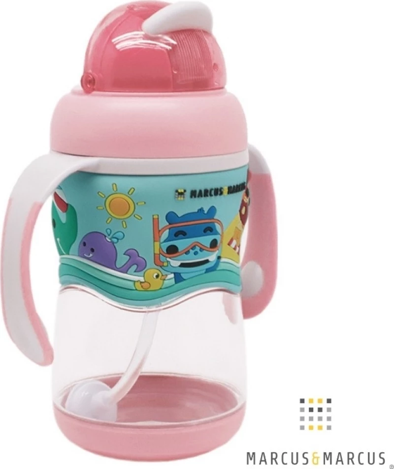 Marcus & Marcus Stage Sippy Cup με Καλαμάκι Σιλικόνης Pink