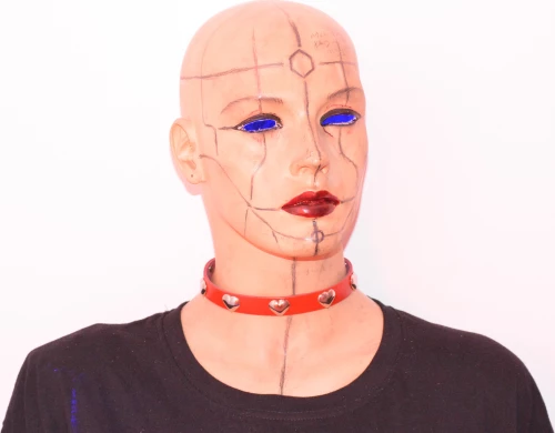 Red Choker With Hearts