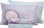 Nef-Nef Σετ Σεντόνια Forever Friends Little Things 170x260cm Grey-Aqua