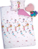 Nef-Nef Σετ Σεντόνια Rainbow Girls 170x260cm White-Pink