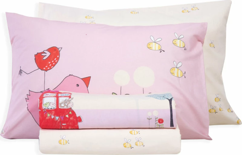 Nef-Nef Σετ Σεντόνια Country Park 170x260cm Pink-Yellow