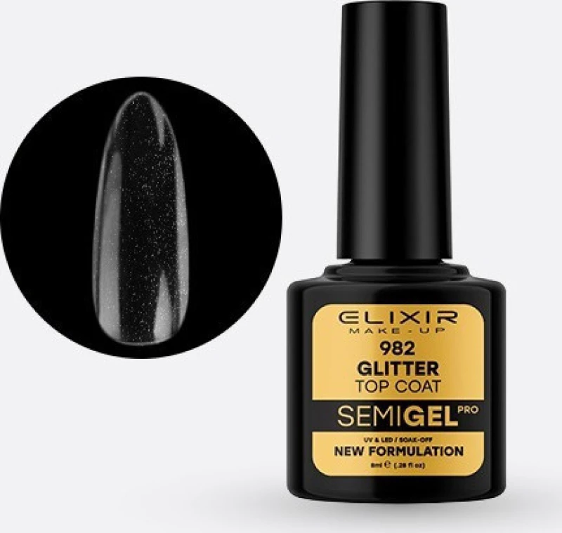 Elixir Top Coat 982 Glitter 8ml