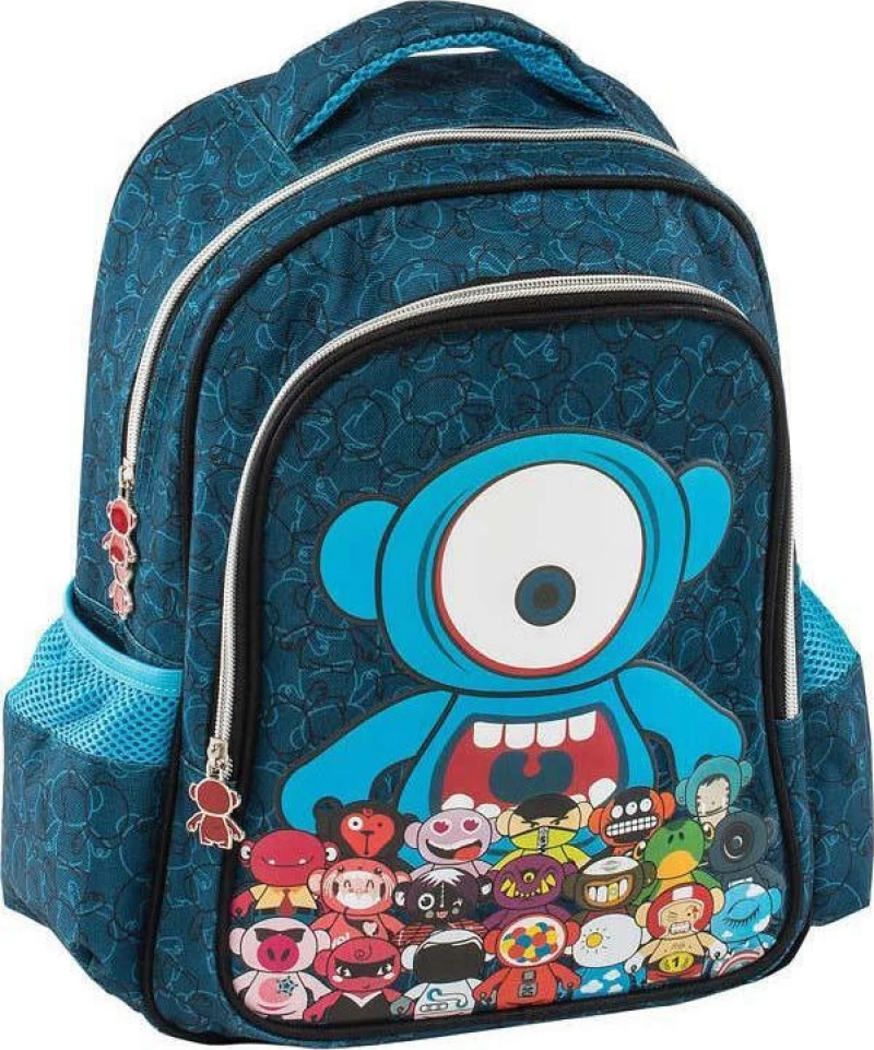 Graffiti Blue Monskey Σχολική Τσάντα Πλάτης Νηπιαγωγείου σε Μπλε χρώμα