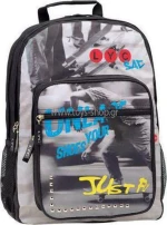 Lyc Sac Mad Sky Σχολική Τσάντα Πλάτης Δημοτικού σε Γκρι χρώμα
