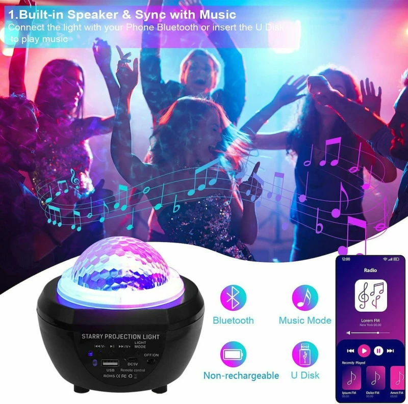 Παιδικό Φωτιστικό Projector Starry A