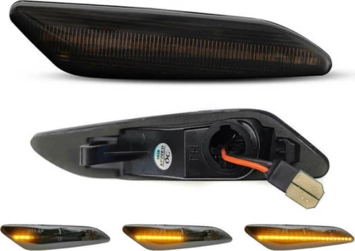 Πλαϊνά Φλας Φτερού Για Alfa Romeo 147 05-10 / 156 97-03 / Fiat Tipo 15+ Smoke Led Dynamic 2 Τεμάχια