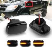 Πλαϊνά Φλας Φτερού Για Toyota Avensis / Hilux / Celica / Prius / Corolla Led Dynamic Φιμέ 2 Τεμάχια