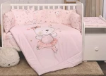 Lorelli Σετ Κούνιας Lily Ballerina Bear 4τμχ Pink 60x120cm