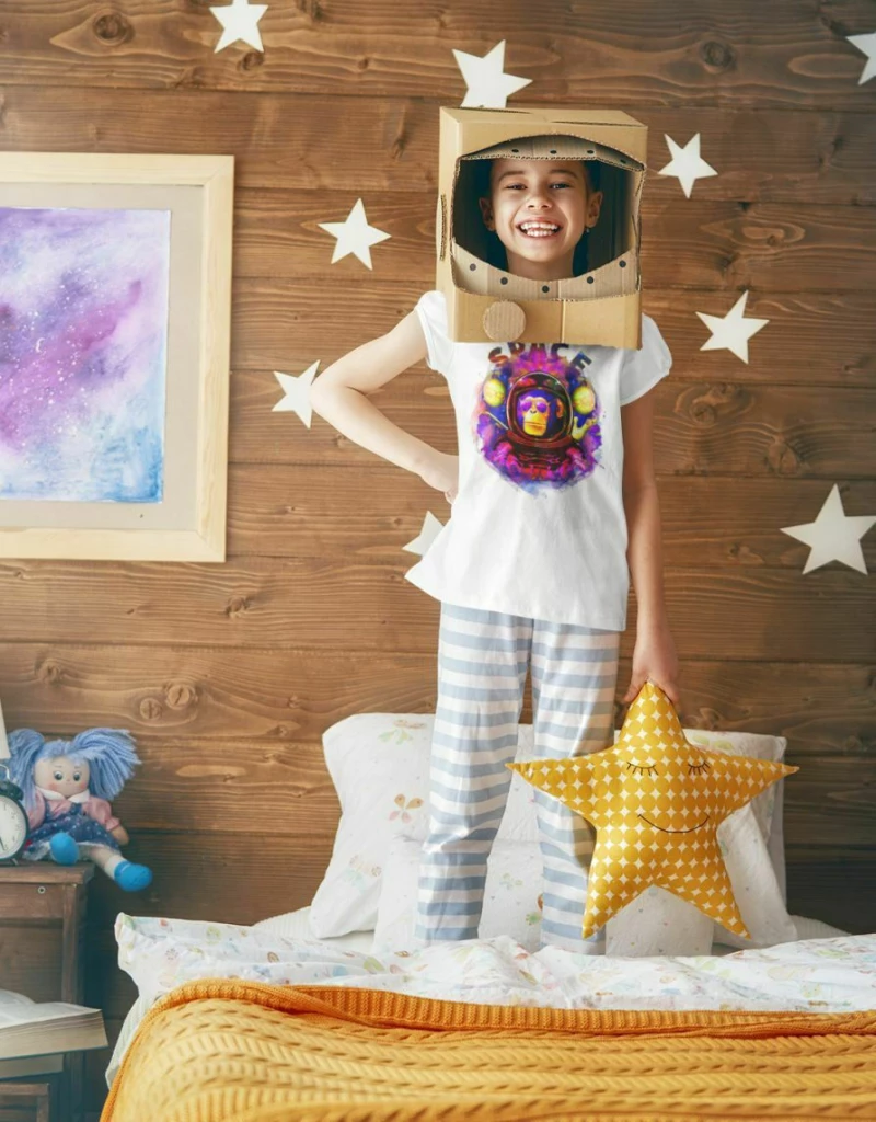 Space Monkey Παιδικό T-Shirt - WHITE