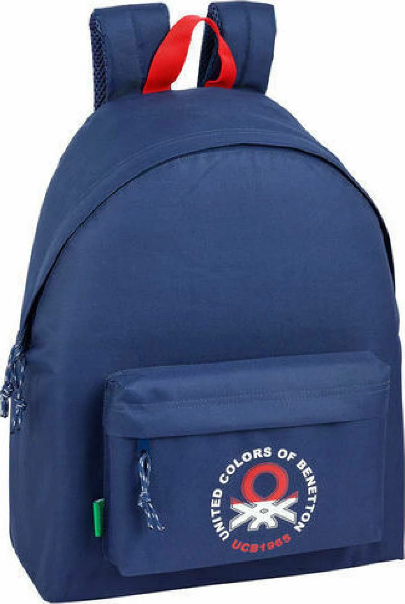 Benetton Navy Blue Σχολική Τσάντα Πλάτης Δημοτικού σε Μπλε χρώμα