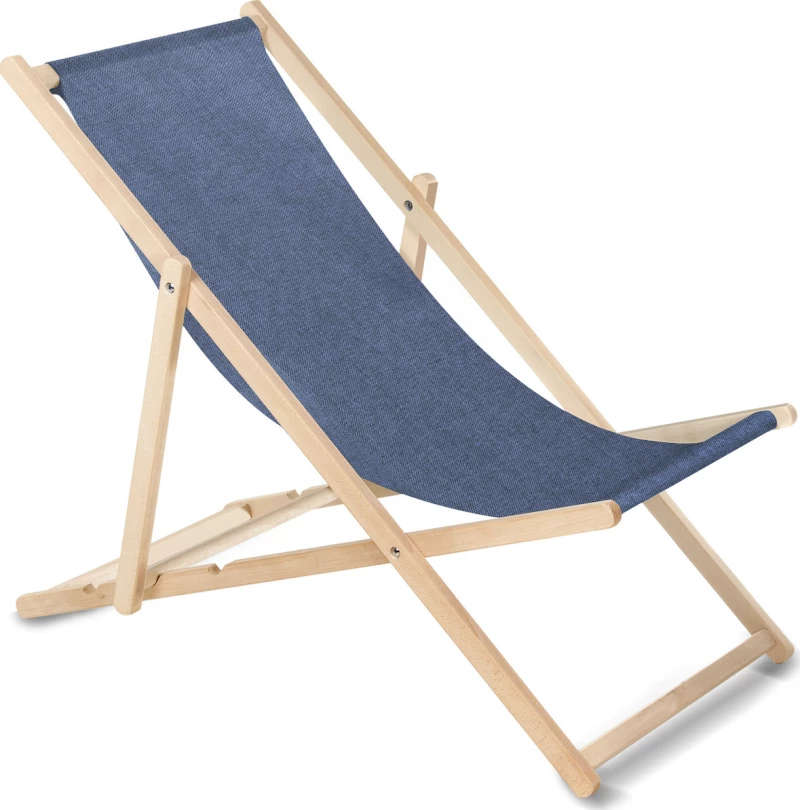 Green Blue Classic Beech Deckchair Καρεκλάκι Παραλίας Melange Blue