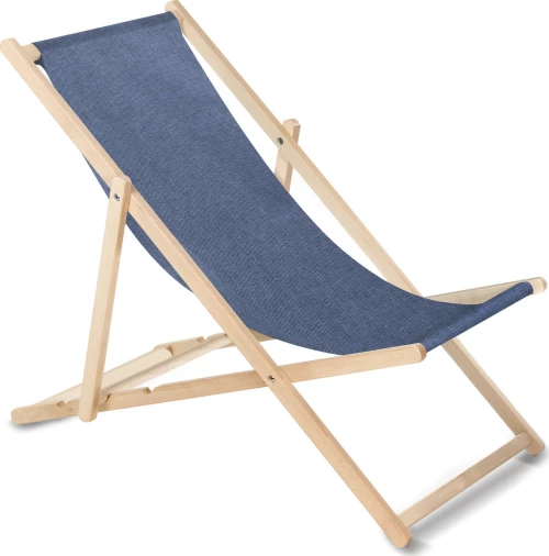 Green Blue Classic Beech Deckchair Καρεκλάκι Παραλίας Melange Blue