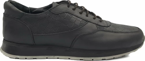 Ανδρικά Sneakers Δερμάτινα - GRT - Μαύρο