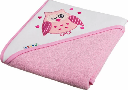 Akuku Βρεφικό Μπουρνούζι Κάπα Owl Pink