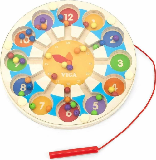 Viga Toys Μαγνητικός Ξύλινος Λαβύρινθος Ρολόι