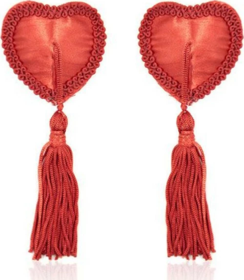 Heart nipples tassels red