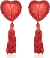 Heart nipples tassels red