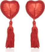 Heart nipples tassels red