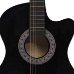 vidaXL Ακουστική Κιθάρα Western Cutaway Black