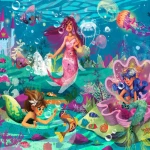Puzzle Γοργόνες - Παιχνίδια στον βυθό (70pcs)