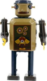Mr & Mrs Tin Gearbot Κουρδιστό Ρομπότ Καφέ