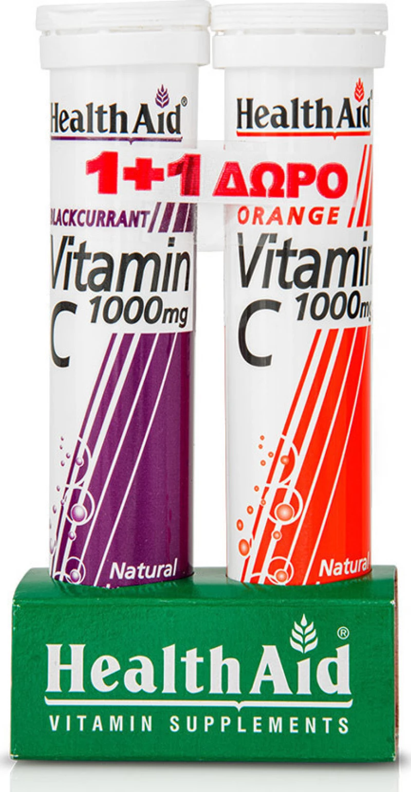 Health Aid Vitamin C Blackcurrant + Vitamin C Orange 1000mg 2x20 αναβράζοντα δισκία