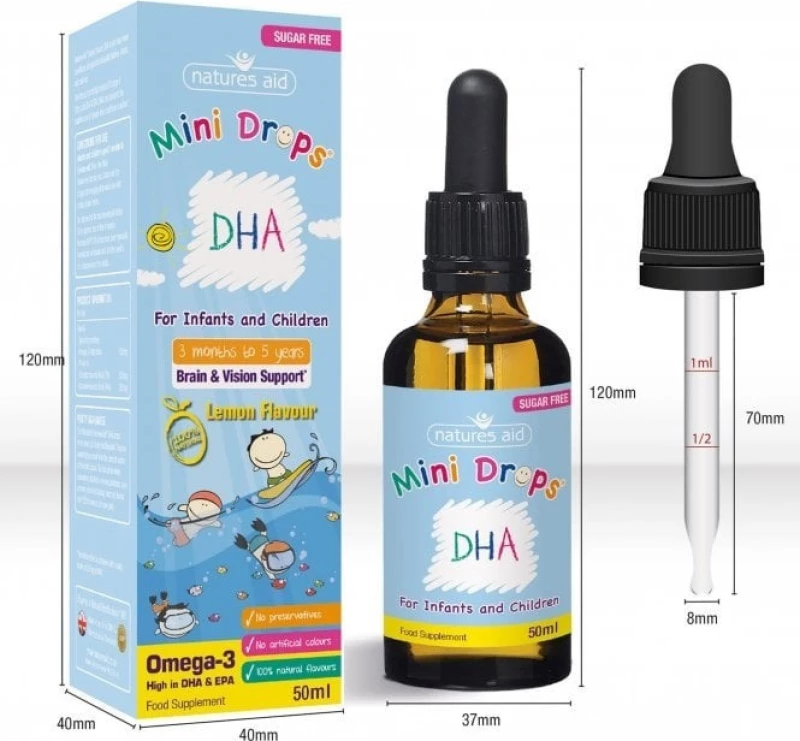 Natures Aid DHA Drops 50ml Λεμόνι