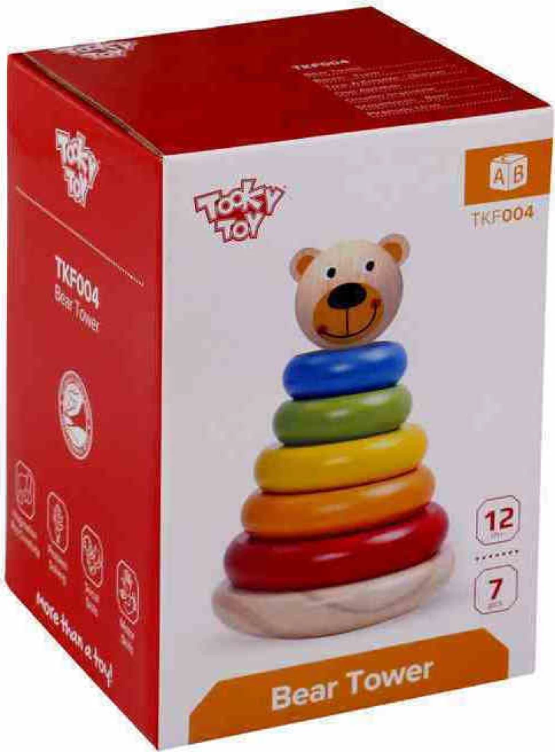 Tooky Toys Ξύλινο Αρκουδάκι Πυραμίδα