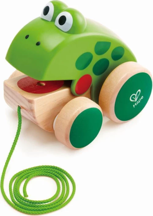 Hape Push & Pull Ξυλινο Συρομενο Βατραχακι - E0361
