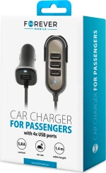 Forever Pc-01 Car Charger (4 X Usb | 5,8 A) For Passengers