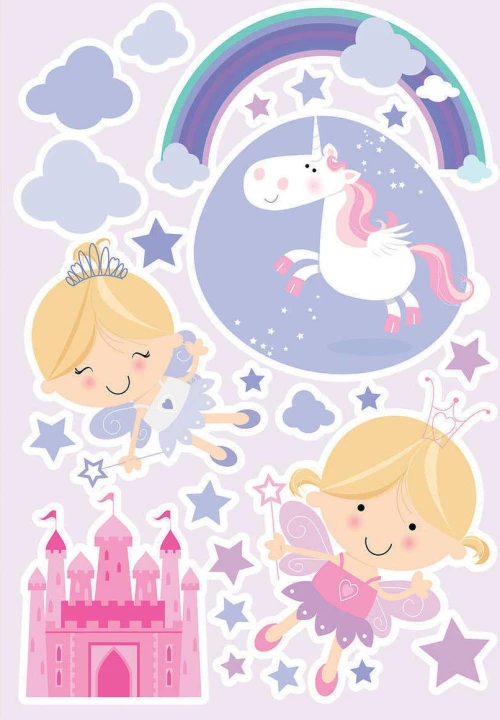 Αυτοκόλλητο Τοίχου Happy Fairies Large 24τμχ