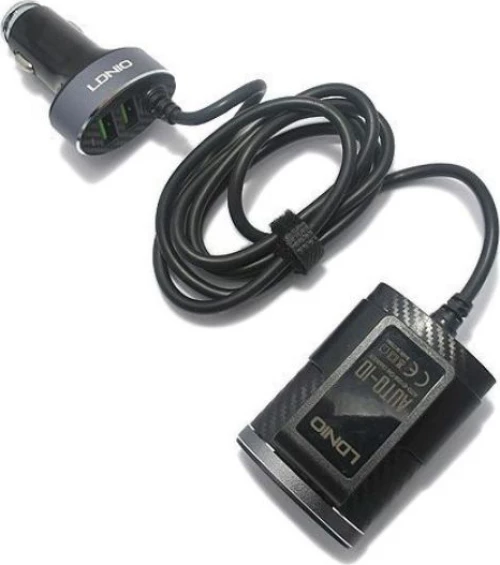 Φορτιστής Αυτοκινήτου Ldnio C502 Με 4 Θύρες Usb +& Καλώδιο Επέκτασης