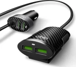 Φορτιστής Αυτοκινήτου Ldnio C502 Με 4 Θύρες Usb +& Καλώδιο Επέκτασης