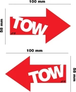 Simoni Racing "TOW" Αυτοκόλλητο 100x58mm Κόκκινο 2τμχ