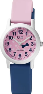Q&Q Vs49J005 Kids Pink-Blue Rubber Strap