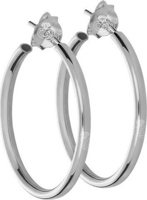 Σκουλαρίκια κρίκοι σε ασήμι 925 με επιπλατίνωμα / Διάμετρος 21,50 Mm / Πάχος 2,00 Mm / SK-KR1001-01-L1