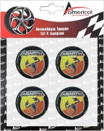 Americat Αυτοκόλλητα Abarth 5x5cm Σμάλτου 4τμχ