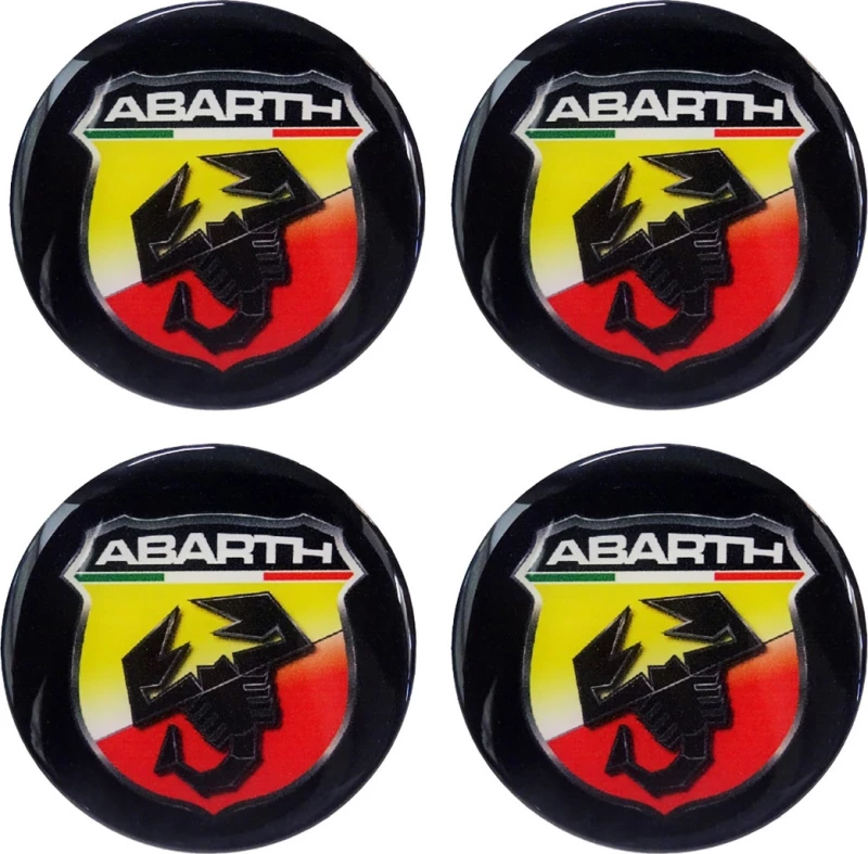 Americat Αυτοκόλλητα Abarth 5x5cm Σμάλτου 4τμχ