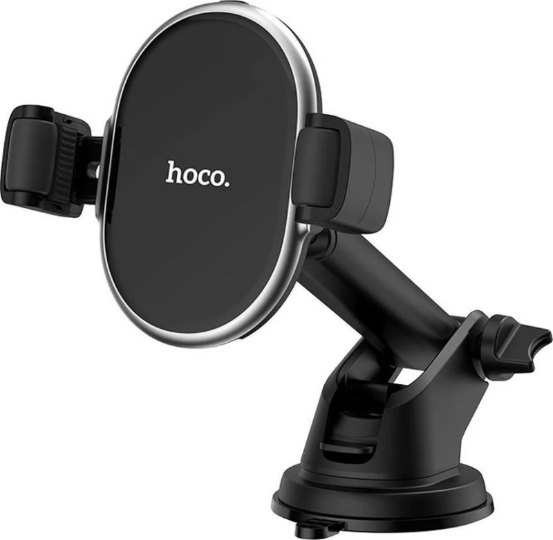 Hoco Βάση Κινητού Αυτοκινήτου S12 Rich Wireless Charger με Ρυθμιζόμενο Βραχίονα