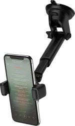 Hoco Βάση Κινητού Αυτοκινήτου S12 Rich Wireless Charger με Ρυθμιζόμενο Βραχίονα