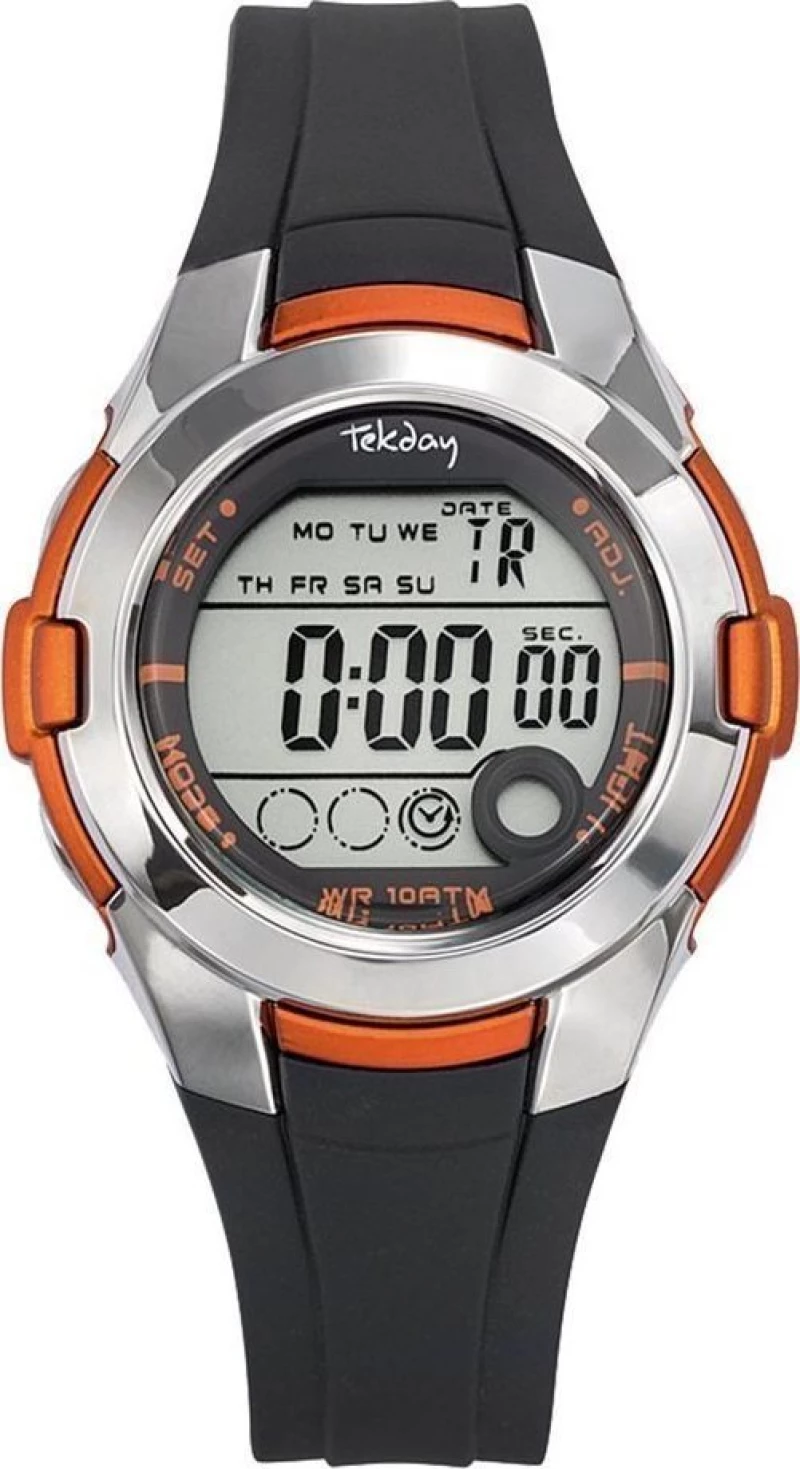 TEKDAY 653876 Digital Black Rubber Strap