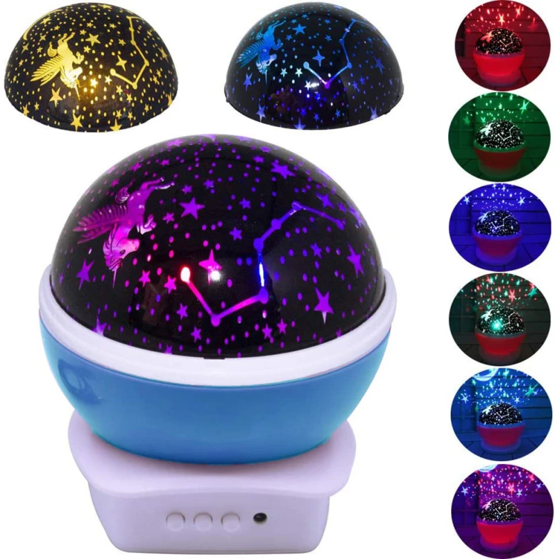 Παιδικό Φωτιστικό Projector Moon Star Γαλάζιο
