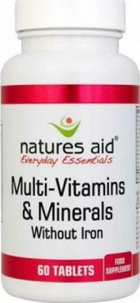 Natures Aid Multi-Vitamins & Minerals Iron-Free 60 ταμπλέτες
