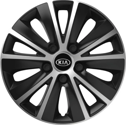 Versaco Σετ Τάσια Αυτοκινήτου Rapide με σήμα Kia 4τμχ 15" Ασημί/Μαύρο